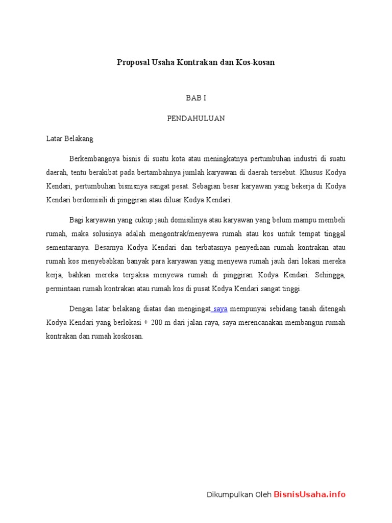 proposal business plan kos kosan proposal business plan kos kosan